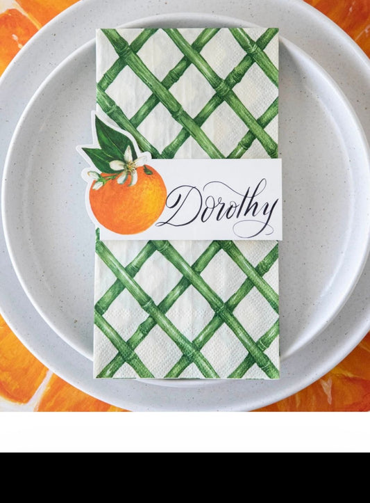 Green lattice napkins