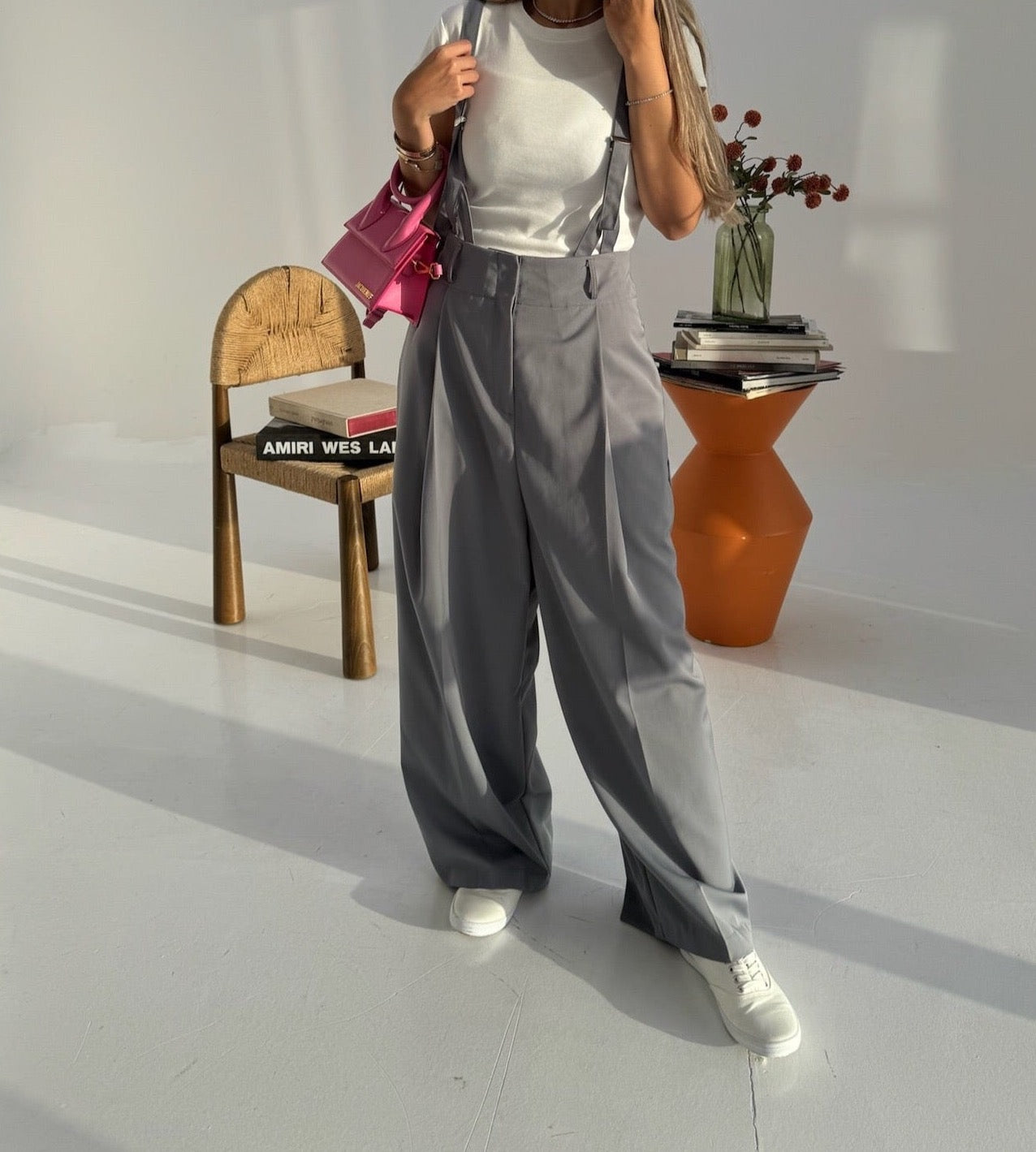 ★理紗★ DROP PEARL SUSPENDER PANTS Suspender pants — elliebear