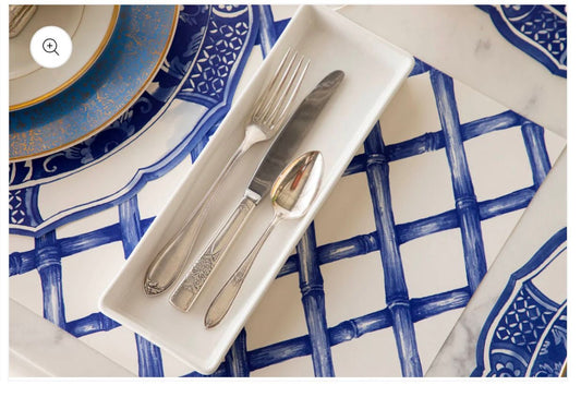 Blue bamboo placemats