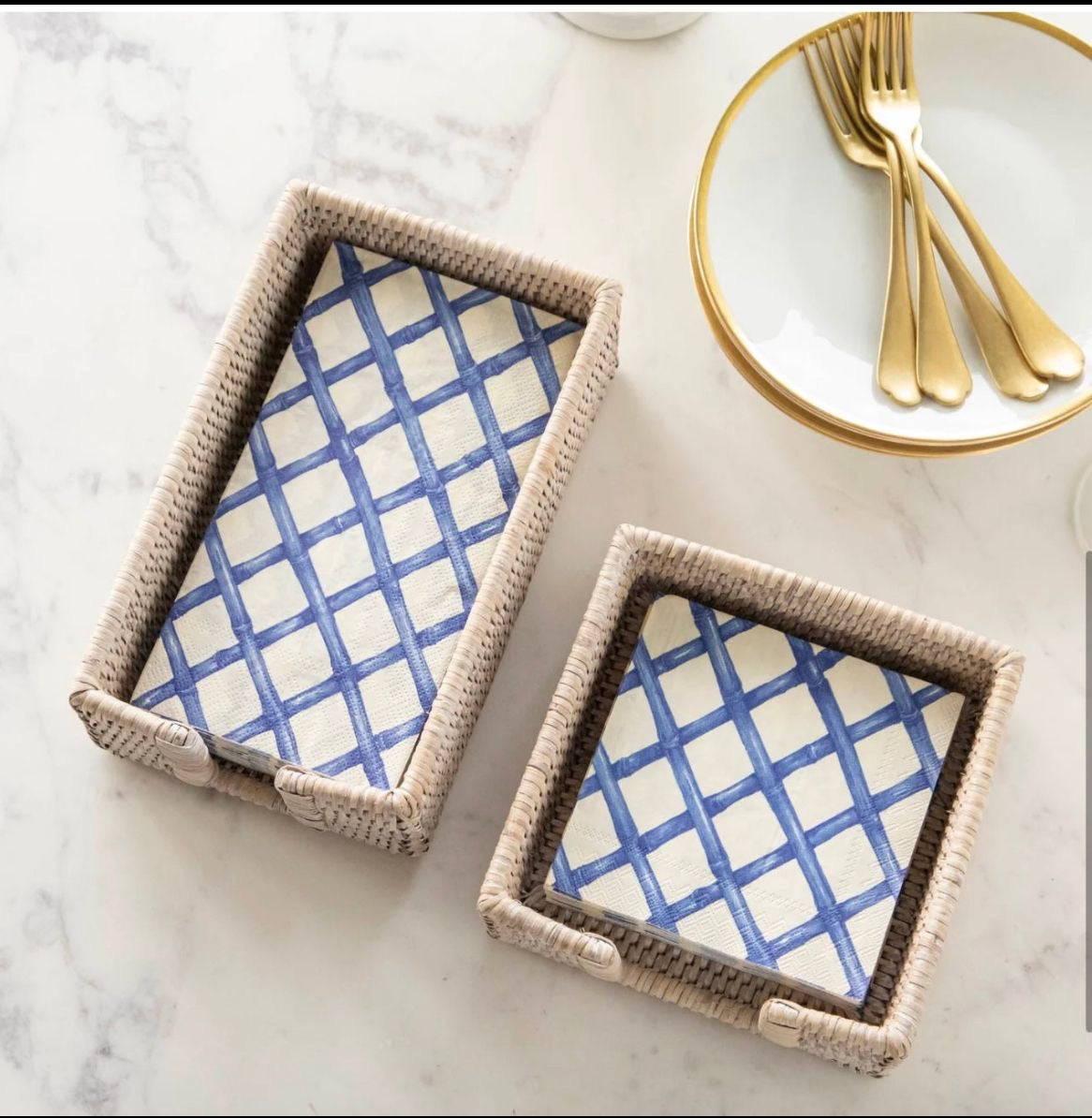 Blue lattice Napkins